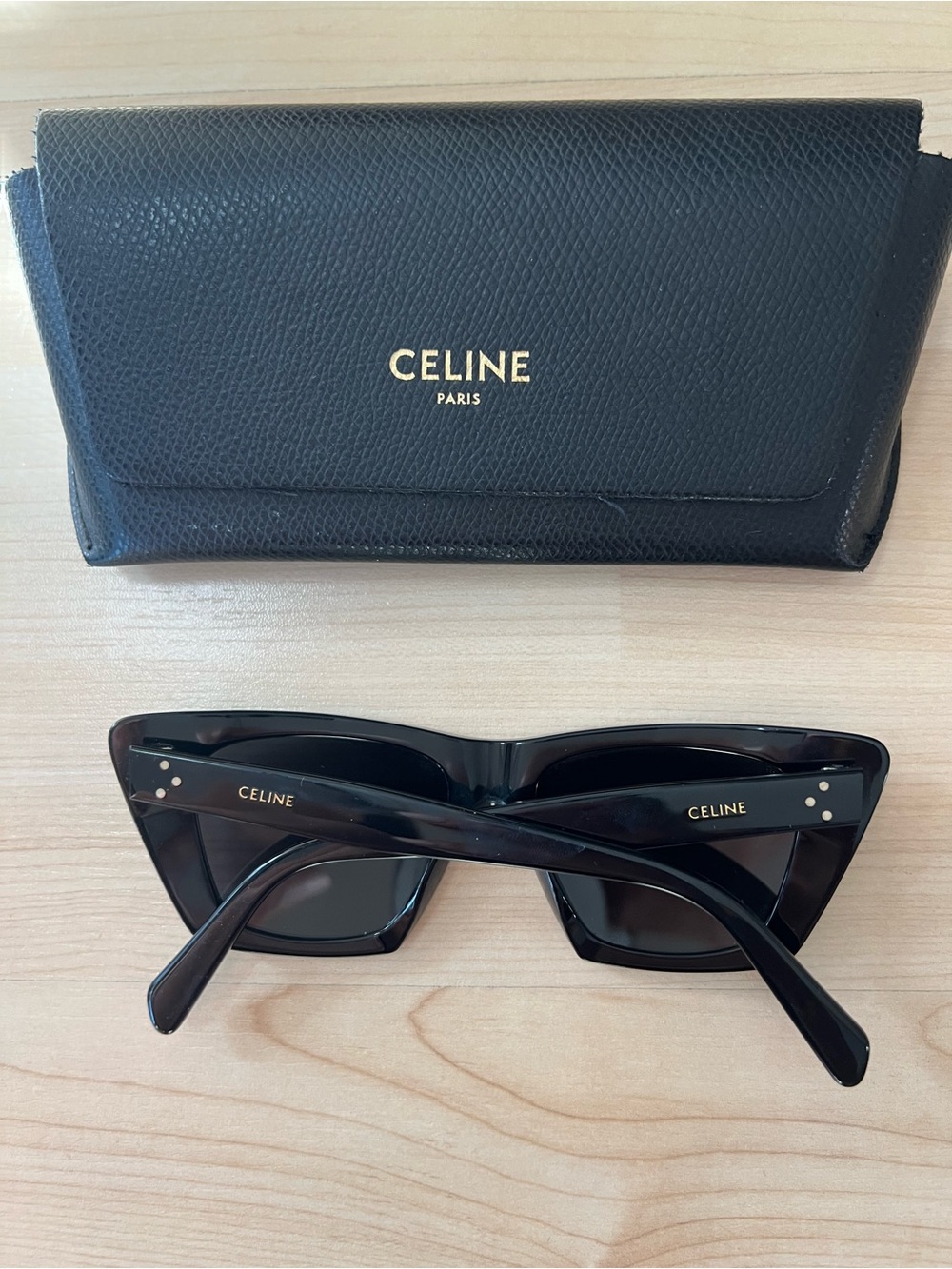 Celine Black Oversized Cat-Eye Sunglasses - Picture 2 of 6